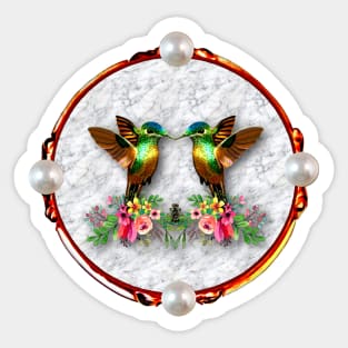 Hummingbirds and Flowers Sticker